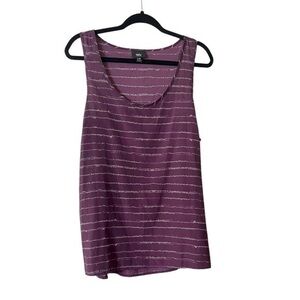 Mossimo Purple & Gray Chalk Stripe Scoop Neck Racerback Tank Top